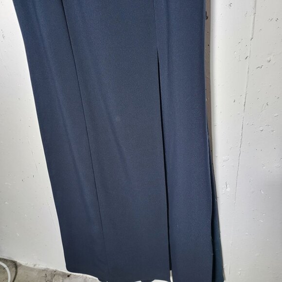 Dessy Collection Vivian Diamond Blue Crepe Bridesmaids Dress Size 10 3040 Bow - Picture 7 of 12